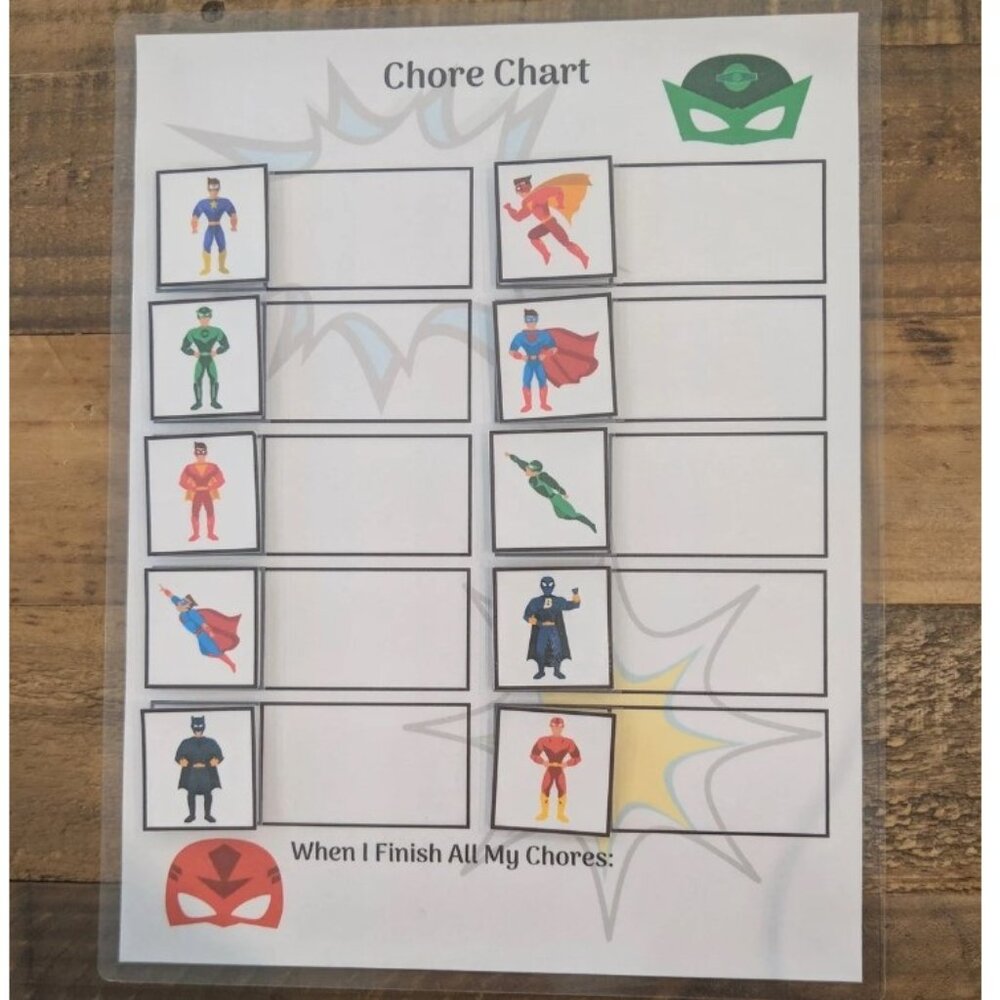 Super Hero Chore Chart, Token Board System, Reward Chart for Toddlers